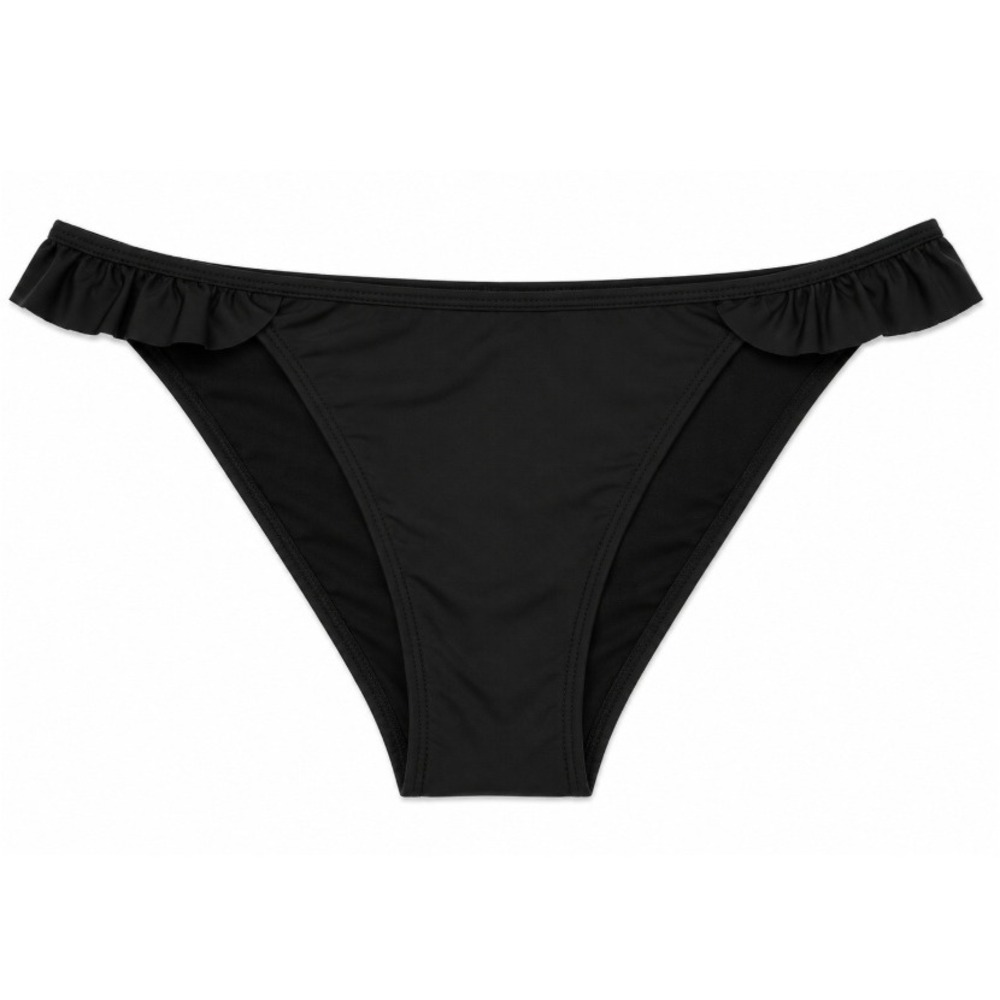 Shekini Women's Black Ruffle Trim Swimwear Bikini Bottom Size L NWOT